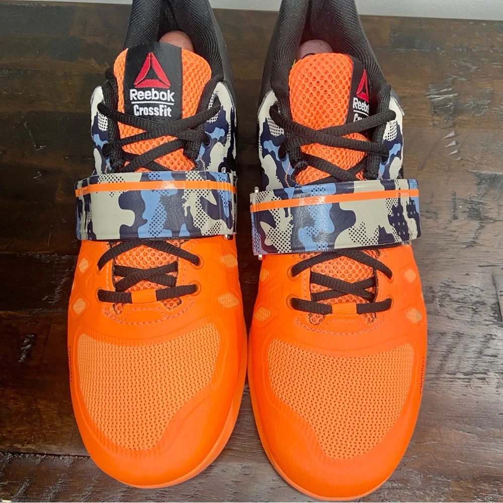 Reebok Men’s Crossfit Lifter 2.0 Electric Peach 9.5 Blue Camo